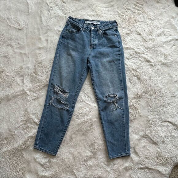 MELVILLE Brandy Melville ripped knee cropped jeans - Picture 1 of 9